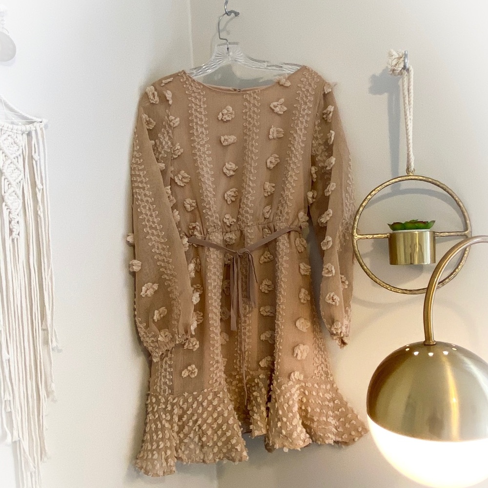✨Boho Mocha Pom Dress✨